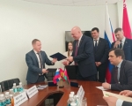 Подписание соглашения об установлении побратимских отношений между Воловским районом Липецкой области и Лиозненским районом Витебской области