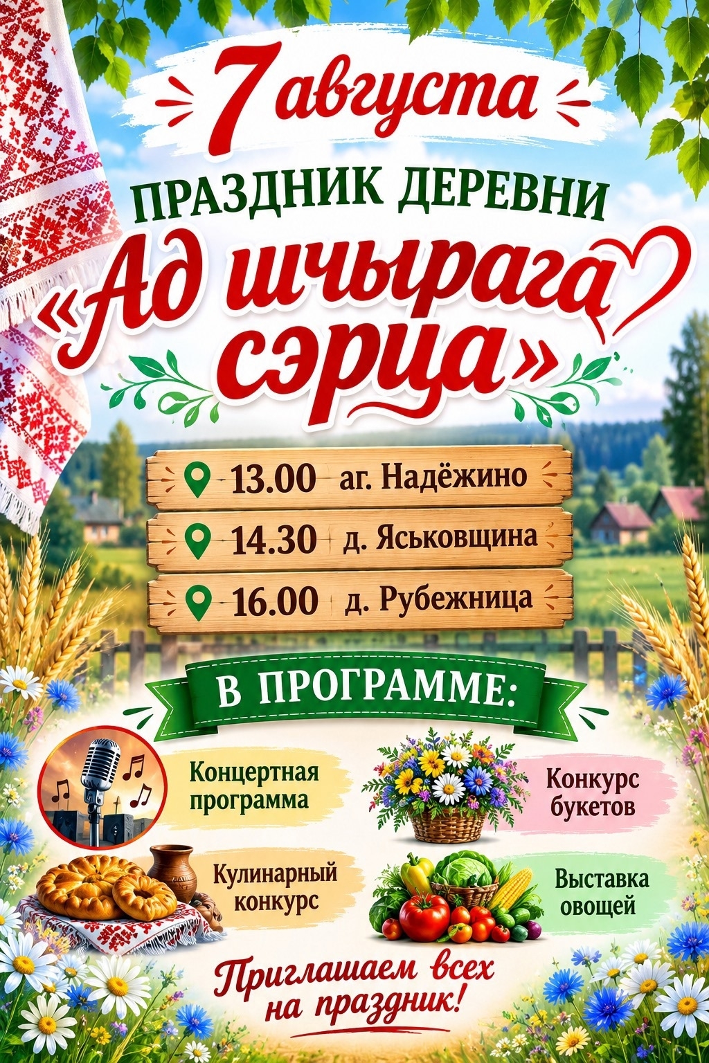 Праздник деревни "Ад шчырага сэрца" ждет вас!