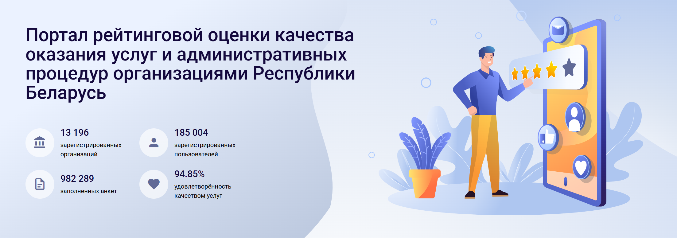 Оцените качество госуслуг на Портале рейтинговой оценки!